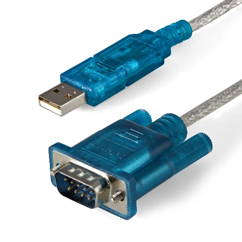 StarTech.com 3ft USB to RS232 DB9 Serial Adapter Cable - M/M, DB-9, USB 2.0 A, 0.9 m, Blue, Transparent