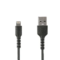 StarTech.com 6 foot (2m) Durable Black USB-A to Lightning Cable - Heavy Duty Rugged Aramid Fiber USB Type A to Lightning Charger/Sync Power Cord - Apple MFi Certified iPad/iPhone 12, 2 m, Lightning, USB A, Male, Male, Black