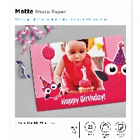HP Matte Photo Paper, 180 g/m2, 10 x 15 cm (101 x 152 mm), 25 sheets, Matt, 180 g/m, 10x15 cm, White, 25 sheets, Home