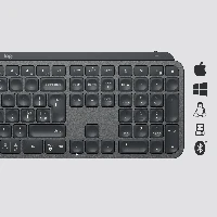 Logitech MX Keys, Full-size (100%), RF Wireless + Bluetooth, QWERTZ, Graphite