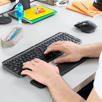 Logitech MX Keys Plus, Full-size (100%), RF Wireless + Bluetooth, QWERTY, Graphite