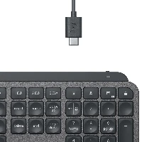 Logitech MX Keys Plus, Full-size (100%), RF Wireless + Bluetooth, QWERTY, Graphite