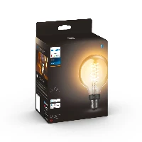 Philips Hue White 1-pack G93 E27 Filament, Smart bulb, Black, Grey, Bluetooth/Zigbee, LED, E27, Soft white
