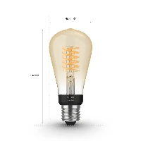 Philips Hue White ST64 Edison  E27 smart bulb, Smart bulb, Black, Grey, Bluetooth/Zigbee, LED, E27, Soft white