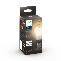Philips Hue White 1-pack A60 E27 Filament Standard, Smart bulb, Black, Grey, Bluetooth/Zigbee, LED, E27, Soft white