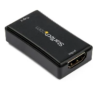 StarTech.com 45 ft. (14 m) HDMI Signal Booster - 4K 60Hz, 3840 x 2160 pixels, AV repeater, 14 m, Black, HDCP