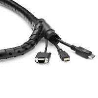 StarTech.com 1.5 m (4.9 ft.) Cable-Management Sleeve - Spiral - 25 mm (1 in.) Diameter, Cable sleeve, Polyethylene (PE), Black