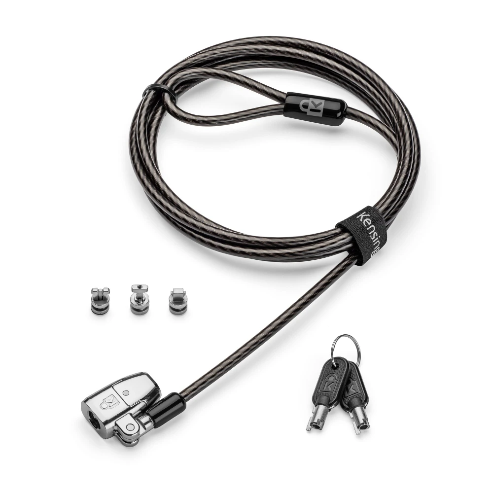 Kensington ClickSafe 2.0 Universal Keyed Laptop Lock, 1.8 m, Kensington, Key, Carbon steel, Black