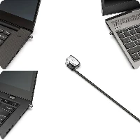 Kensington ClickSafe 2.0 Universal Keyed Laptop Lock, 1.8 m, Kensington, Key, Carbon steel, Black