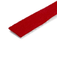 StarTech.com 50ft Hook and Loop Roll - Cut-to-Size Reusable Cable Ties - Bulk Industrial Wire Fastener Tape /Adjustable Fabric Wraps Red / Resuable Self Gripping Cable Management Straps, Hook & loop cable tie, Nylon, Red, -10 - 80 C, 15200 mm, 19 mm