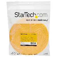 StarTech.com 50ft Hook and Loop Roll - Cut-to-Size Reusable Cable Ties - Bulk Industrial Wire Fastener Tape /Adjustable Fabric Wraps Yellow / Resuable Self Gripping Cable Management Straps, Hook & loop cable tie, Nylon, Yellow, -10 - 80 C, 15200 mm, 19 mm