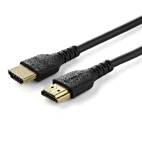 StarTech.com 6ft (2m) Premium Certified HDMI 2.0 Cable with Ethernet - Durable High Speed UHD 4K 60Hz HDR - Rugged M/M HDMI Cord with Aramid Fiber - TPE - Ultra HD Monitors, TVs & Displays, 2 m, HDMI Type A (Standard), HDMI Type A (Standard), Audio Return Channel (ARC), Black