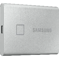 Samsung Portable SSD T7 Touch 2TB - Silver, 2000 GB, USB Type-C, 3.2 Gen 2 (3.1 Gen 2), 1050 MB/s, Password protection, Silver