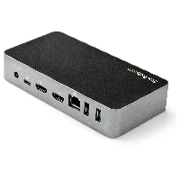 StarTech.com USB-C Dock - Dual Monitor 1080p HDMI Laptop Docking Station - 65W Power Delivery - 1x USB-C, 3x USB-A, Ethernet - Dual Video Display USB 3.1 Gen 1 Type-C Dock - Mac & Windows, Wired, USB 3.2 Gen 1 (3.1 Gen 1) Type-C, 60 W, 10,100,1000 Mbit/s, Black, Silver, 5 Gbit/s