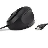 Kensington Pro Fit Ergo Wired Mouse, Right-hand, Optical, USB Type-A, 3200 DPI, Black