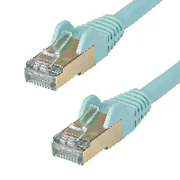 StarTech.com 7.5 m CAT6a Patch Cable - Shielded (STP) - 100% Copper Wire - Snagless Connector - Aqua, 7.5 m, Cat6a, U/FTP (STP), RJ-45, RJ-45