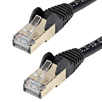 StarTech.com 1.5 m CAT6a Patch Cable - Shielded (STP) - 100% Copper Wire - Snagless Connector - Black, 1.5 m, Cat6a, U/FTP (STP), RJ-45, RJ-45
