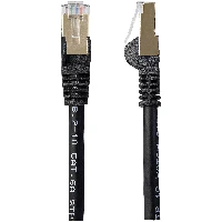 StarTech.com 1.5 m CAT6a Patch Cable - Shielded (STP) - 100% Copper Wire - Snagless Connector - Black, 1.5 m, Cat6a, U/FTP (STP), RJ-45, RJ-45