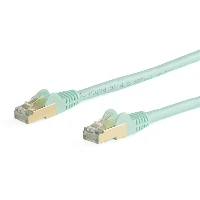 StarTech.com 5m CAT6a Ethernet Cable - 10 Gigabit Shielded Snagless RJ45 100W PoE Patch Cord - 10GbE STP Network Cable w/Strain Relief - Aqua Fluke Tested/Wiring is UL Certified/TIA, 5 m, Cat6a, S/UTP (STP), RJ-45, RJ-45