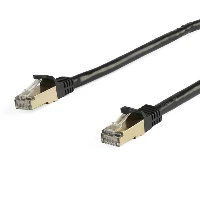 StarTech.com 5m CAT6a Ethernet Cable - 10 Gigabit Shielded Snagless RJ45 100W PoE Patch Cord - 10GbE STP Network Cable w/Strain Relief - Black Fluke Tested/Wiring is UL Certified/TIA, 5 m, Cat6a, S/UTP (STP), RJ-45, RJ-45