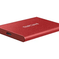 Samsung Portable SSD T7, 2000 GB, USB Type-C, 3.2 Gen 2 (3.1 Gen 2), 1050 MB/s, Password protection, Red