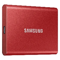 Samsung Portable SSD T7, 500 GB, USB Type-C, 3.2 Gen 2 (3.1 Gen 2), 1050 MB/s, Password protection, Red