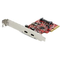 StarTech.com 2-port 10Gbps USB C PCIe Card - USB 3.1 Gen 2 Type-C PCI Express Host Controller Add-On Card - Expansion Card - USB 3.2 Gen 2x1 PCIe Adapter 15W/port - Windows, macOS, Linux, PCIe, USB 3.2 Gen 1 (3.1 Gen 1), Full-height / Low-profile, PCIe 3.0, Red, CE, FCC, REACH