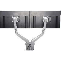 StarTech.com Desk Mount Dual Monitor Arm with USB & Audio - Desk Clamp VESA Mount for up to 32 inch Displays - 2x USB, 2x 3.5mm audio - Ergonomic Full Motion Dual Monitor Arm - Silver, Clamp, 16 kg, 38.1 cm (15