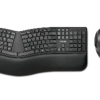 Kensington Pro Fit Ergo, Full-size (100%), RF Wireless + Bluetooth, QWERTY, Black, Mouse included