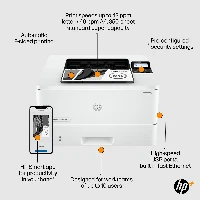 HP LaserJet Pro 4002dne Printer, Black and white, Printer for Small medium business, Print, + Instant Ink eligible Print from phone or tablet Two-sided printing, Laser, 1200 x 1200 DPI, 40 ppm, Duplex printing, White