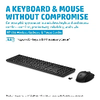 HP655WirelessKeyboardandMouseCombo,Full-size(100%),RFWireless,Membrane,Black,Mouseincluded
