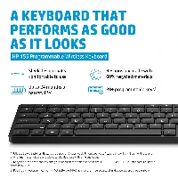 HP455ProgrammableWirelessKeyboard,Full-size(100%),RFWireless,Membrane,Black