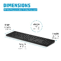 HP455ProgrammableWirelessKeyboard,Full-size(100%),RFWireless,Membrane,Black