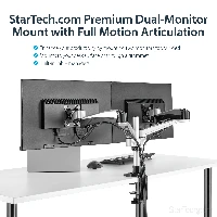 StarTech.com Desk-Mount Dual Monitor Arm - Full Motion Articulating - Premium, Clamp, 18 kg, 76.2 cm (30
