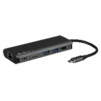 StarTech.com USB C Multiport Adapter, Portable USB-C Dock to 4K HDMI, 2-pt USB 3.0 Hub, SD/SDHC, GbE, 60W PD Pass-Through - USB Type-C/Thunderbolt 3 - REPLACED BY DKT30CHSDPD1, Wired, USB 3.2 Gen 1 (3.1 Gen 1) Type-C, 10,100,1000 Mbit/s, IEEE 802.3, IEEE 802.3ab, IEEE 802.3u, Black, Grey, MMC, SD