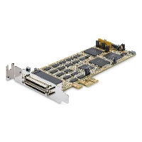 StarTech.com 16-Port Low-Profile Serial Card - RS232 - PCI Express, PCIe, Serial, Low-profile, PCIe 1.1, RS-232, Yellow