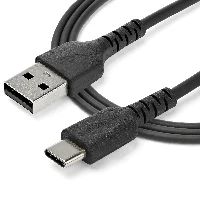 StarTech.com 2m USB A to USB C Charging Cable - Durable Fast Charge & Sync USB 2.0 to USB Type C Data Cord - Rugged TPE Jacket Aramid Fiber M/M 3A Black - Samsung S10, iPad Pro, Pixel, 2 m, USB A, USB C, USB 2.0, 480 Mbit/s, Black