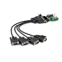 StarTech.com 4-port PCI Express RS232 Serial Adapter Card - PCIe RS232 Serial Host Controller Card - PCIe to Serial DB9 - 16950 UART - Low Profile Expansion Card - Windows/Linux, PCIe, Serial, PCIe 1.1, Green, 214358 h, CE, FCC