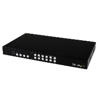 StarTech.com 4x4 HDMI Matrix Switch with Picture-and-Picture Multiviewer or Video Wall, HDMI, Aluminium, Black, 1280 x 720 (HD 720), 1920 x 1080 (HD 1080), 1920 x 1200 (WUXGA), 640 x 480 (VGA), 1080p, 720p, 1920 x 1200 pixels