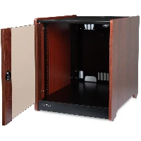 StarTech.com 12U Rack Enclosure Server Cabinet - 21 in. Deep - Wood Finish - Flat Pack, Freestanding rack, 12U, 136.1 kg, Key lock, Rack rails, Castor wheels