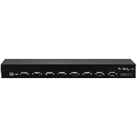 StarTech.com 8-Port USB-to-Serial Adapter Hub, USB 2.0, Serial, Black, Aluminium, 36 W, 100 - 240 V