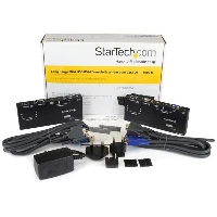 StarTech.com Long Range USB VGA KVM Console Extender over Cat5 UTP - 1000 ft, Transmitter & receiver, Wired, 300 m, 1920 x 1200 pixels, Hotkeys, Push-buttons, Black