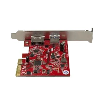 StarTech.com 2-Port USB 3.1 (10Gbps) and eSATA PCIe Card - 1x USB-A and 1x eSATA, PCIe, eSATA, PCIe 3.0, Red, CE, FCC, TAA, REACH, ASMedia - ASM2142, ASMedia - ASM1351