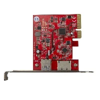 StarTech.com 2-Port USB 3.1 (10Gbps) and eSATA PCIe Card - 1x USB-A and 1x eSATA, PCIe, eSATA, PCIe 3.0, Red, CE, FCC, TAA, REACH, ASMedia - ASM2142, ASMedia - ASM1351