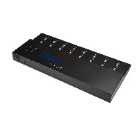 StarTech.com Standalone 1 to 15 USB Thumb Drive Duplicator and Eraser, Multiple USB Flash Drive Copier, System and File and Whole-Drive Copy at 1.5 GB/min, Single and 3-Pass Erase, LCD Display, 150 W, 100 - 240 V, 2.2 A, 12 V, 12.5 A, ANZ, EU, JP, UK