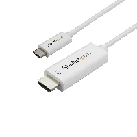 StarTech.com 10ft (3m) USB C to HDMI Cable - 4K 60Hz USB Type C to HDMI 2.0 Video Adapter Cable - Thunderbolt 3 Compatible - Laptop to HDMI Monitor/Display - DP 1.2 Alt Mode HBR2 - White, 3 m, USB Type-C, HDMI Type A (Standard), Male, Male, Straight