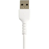 StarTech.com 12inch (30cm) Durable White USB-A to Lightning Cable - Heavy Duty Rugged Aramid Fiber USB Type A to Lightning Charger/Sync Power Cord - Apple MFi Certified iPad/iPhone 12, White, USB A, Lightning, 0.3 m, Male, Male