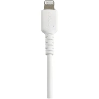 StarTech.com 12inch (30cm) Durable White USB-A to Lightning Cable - Heavy Duty Rugged Aramid Fiber USB Type A to Lightning Charger/Sync Power Cord - Apple MFi Certified iPad/iPhone 12, White, USB A, Lightning, 0.3 m, Male, Male