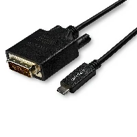 StarTech.com 10ft (3m) USB C to DVI Cable - 1080p (Single Link) USB Type-C (DP Alt Mode HBR2) to DVI-Digital Video Adapter Cable - Works w/ Thunderbolt 3 - Laptop to DVI Monitor/Display, 3 m, USB Type-C, DVI-D, Male, Male, Straight