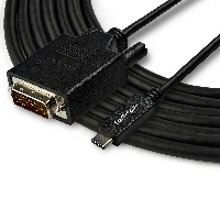 StarTech.com 10ft (3m) USB C to DVI Cable - 1080p (Single Link) USB Type-C (DP Alt Mode HBR2) to DVI-Digital Video Adapter Cable - Works w/ Thunderbolt 3 - Laptop to DVI Monitor/Display, 3 m, USB Type-C, DVI-D, Male, Male, Straight